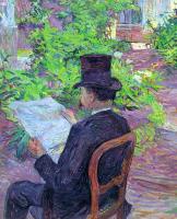 Toulouse-Lautrec, Henri de - Desire Dihau Reading a Newspaper in the Garden